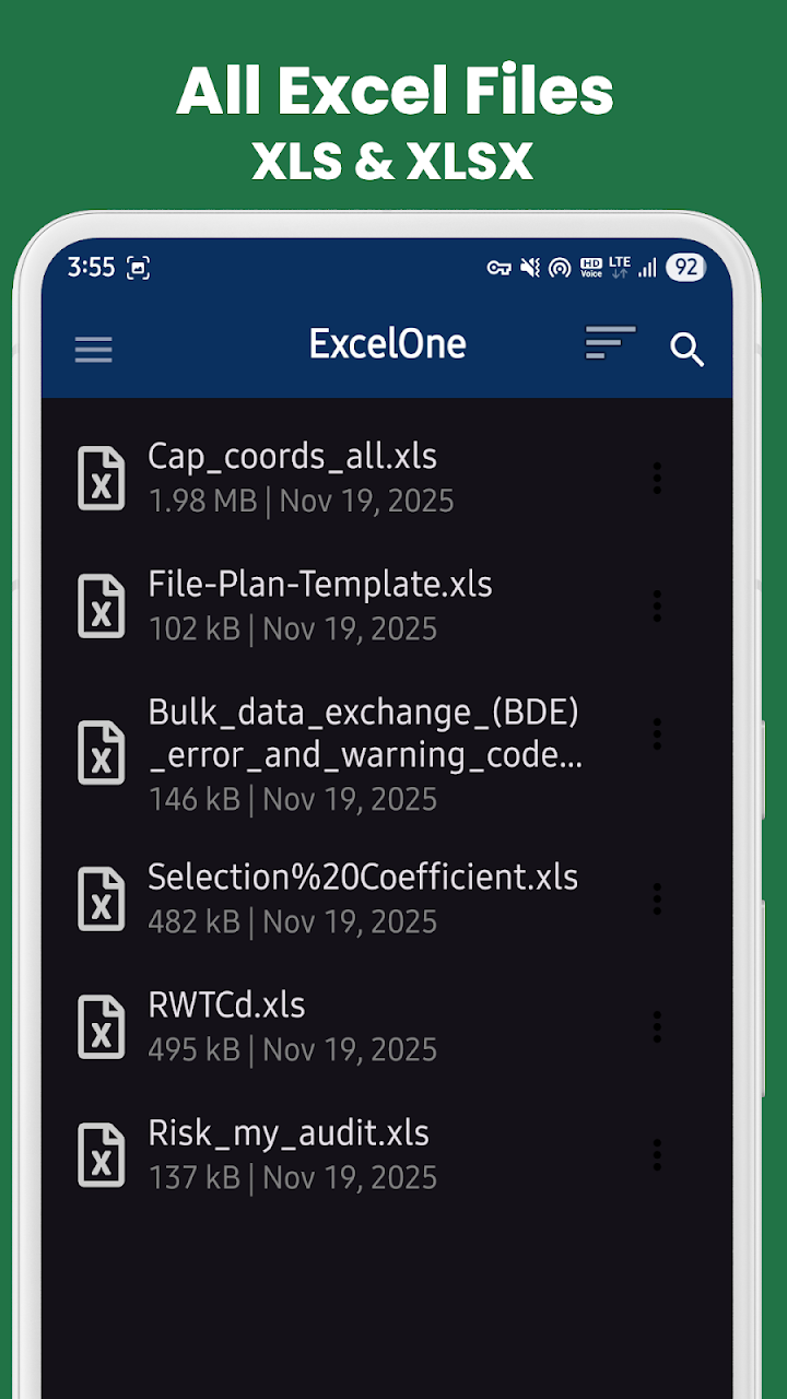 Excel One app screenshot 1