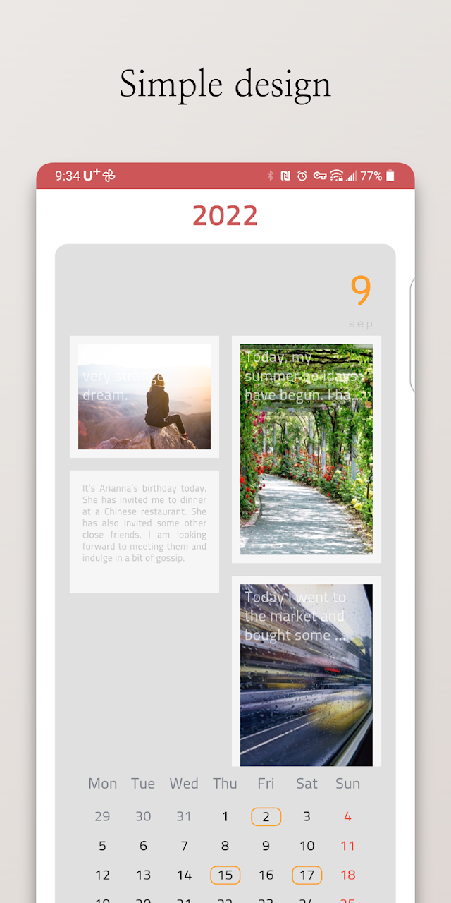 Just Diary app screenshot 1